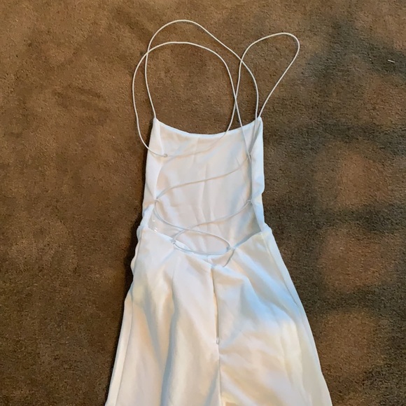 White Jumpsuit with Cross-back Straps - Picture 5 of 6